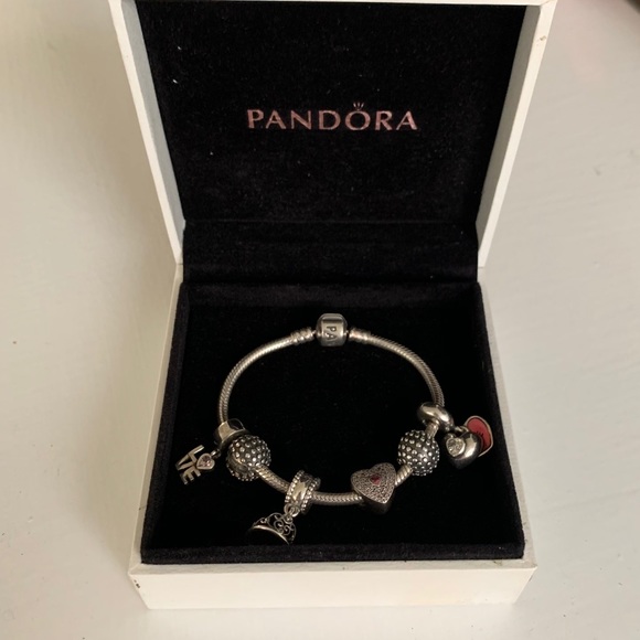PANDORA You & Me Dangle Heart Charm - Picture 7 of 7